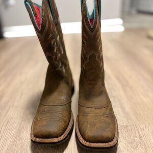 Ariat Red and Brown Western Boots